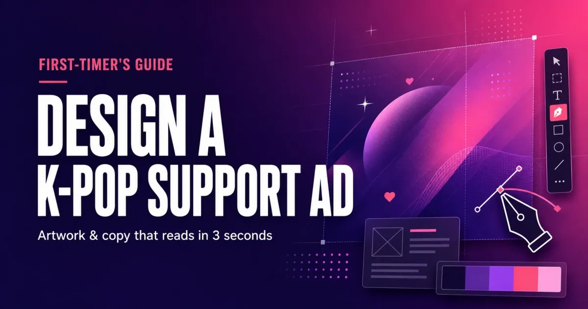 How to Design a K-pop Support Ad: Artwork & Copy That Reads in 3 Seconds