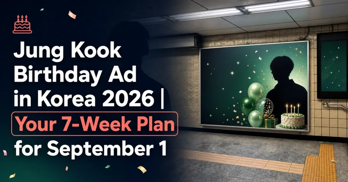 Jung Kook Birthday Ad in Korea 2026 | Your 7-Week Plan for September 1