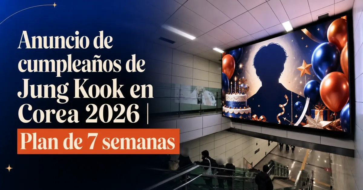 Anuncio de cumpleaños de Jung Kook en Corea 2026 | Plan de 7 semanas